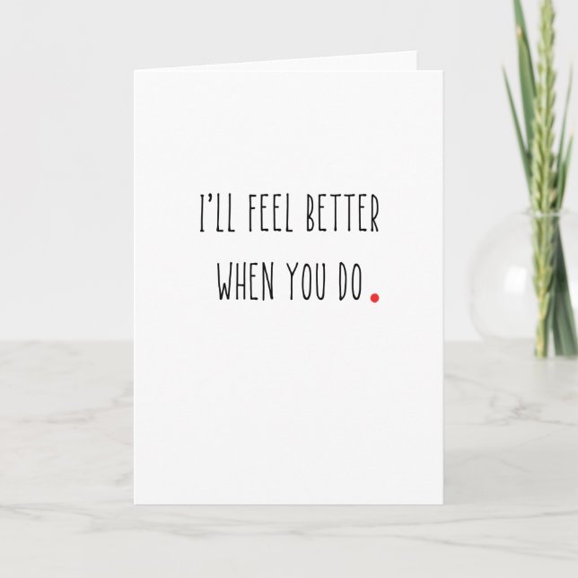 Cute and sweet Feel Better or Get Well card (Front)