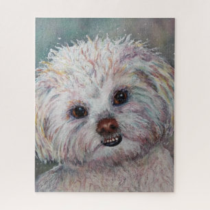Cute and Sweet White Shizu Puppy Jigsaw Puzzle
