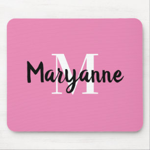 Cute and Trendy Minimalist Monogrammed First Name Mouse Pad