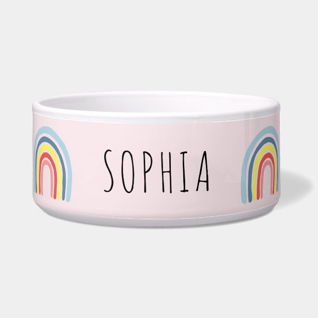 Cute and Trendy Rainbow Dog Bowl (Front)