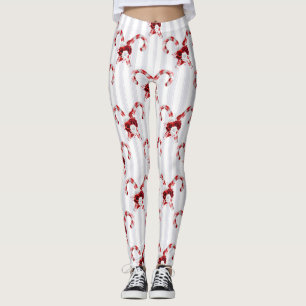 Cute and Whimsical Candy Cane Leggings