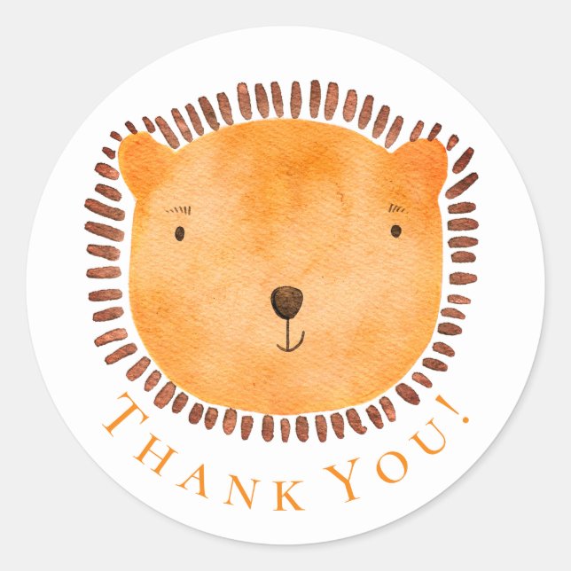 Cute and Whimsical Little Bear Classic Round Sticker (Front)