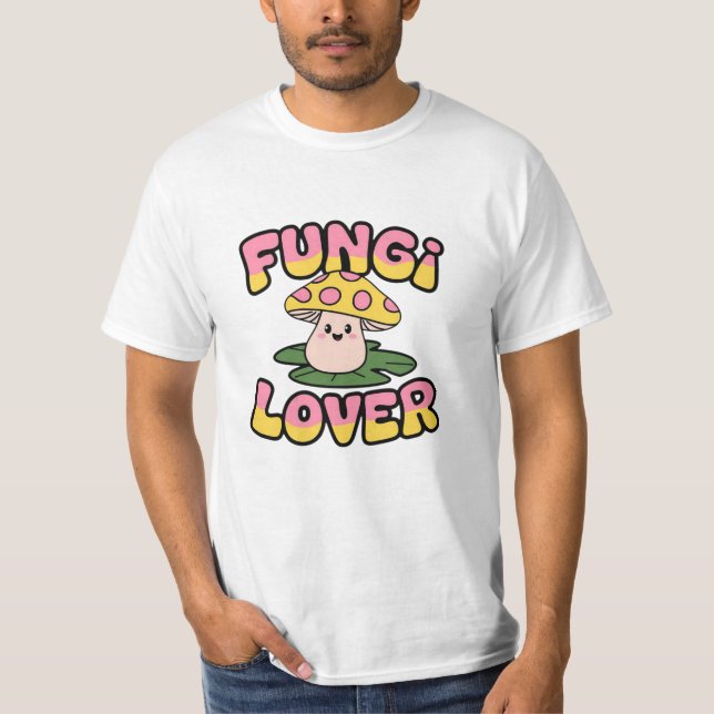 Cute and Whimsical Mushroom Lover Graphics T-Shirt (Front)