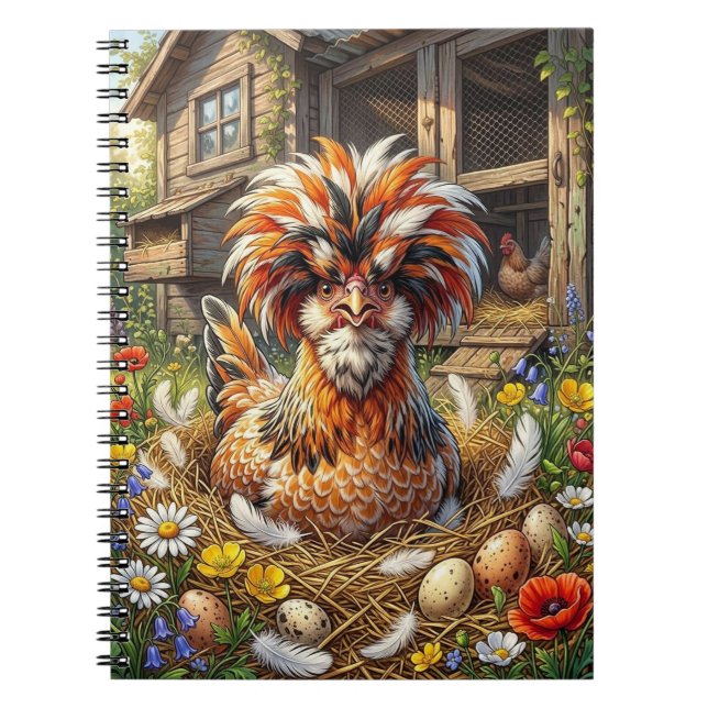 Cute and Whimsical Polish Chicken Coop Notebook (Front)