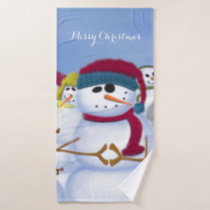 Cute and Whimsical Snowmen Bath Towel Set