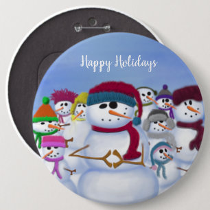 Cute and Whimsical Snowmen Button