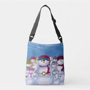 Cute and Whimsical Snowmen Crossbody Bag