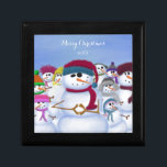 Cute and Whimsical Snowmen Gift Box<br><div class="desc">Cute and whimsical snowmen are chilling together as they keep each other nice and cold on a winter day. All the snowmen are wearing colourful and creative hats and scarves. Personalise this whimsical snowmen keepsake gift box by adding your own text, or deleting it to leave it blank. Based on...</div>