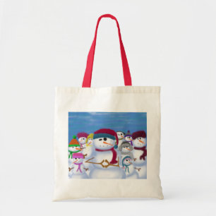 Cute and Whimsical Snowmen Tote Bag