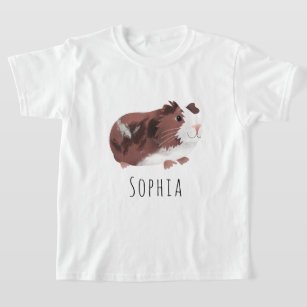 Cute and Whimsical Spotty Guinea Pig Cartoon T-Shirt