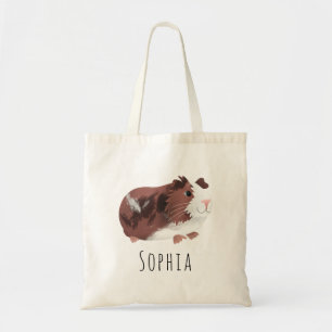 Cute and Whimsical Spotty Guinea Pig Cartoon Tote Bag