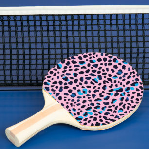 Cute and wild pink leopard pattern ping pong paddle