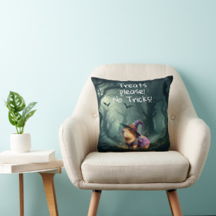 Cute and Witchy Halloween Capybara  Cushion