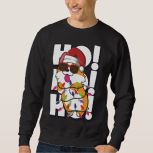 Cute And Witty Corgi Wrapped In Christmas Lights W Sweatshirt