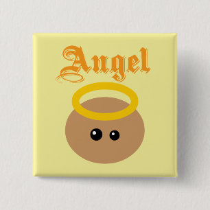 Cute Angel 15 Cm Square Badge