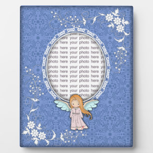 Cute Angel and Floral Custom Photo Plaque