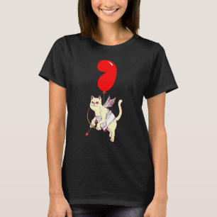 Cute Angel Cat 7th Birthday Kids Balloon Party T-Shirt