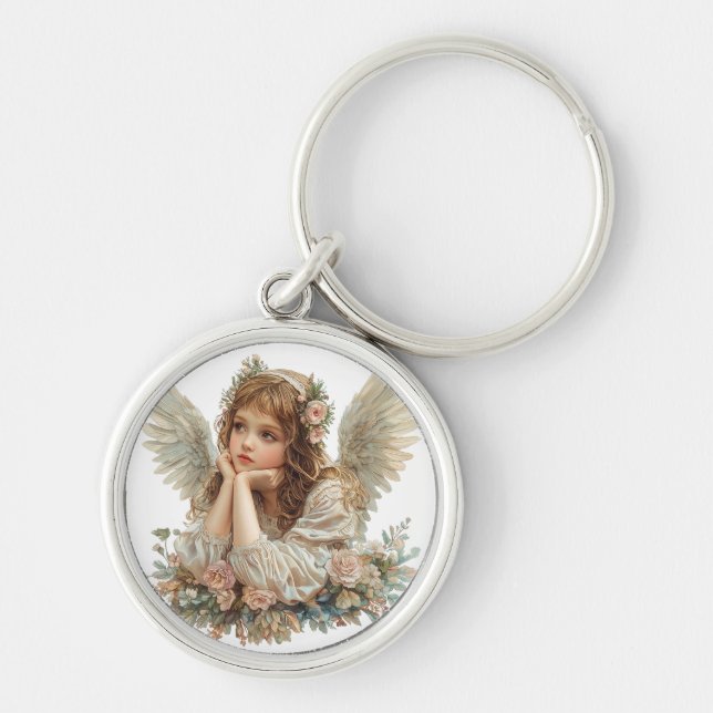 Cute Angel / Cherub / Guardian Angel Key Ring (Front)