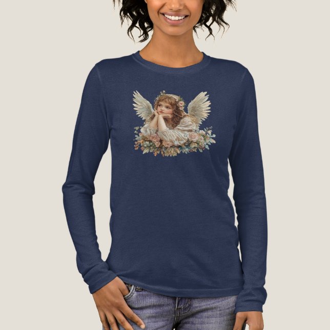 Cute Angel / Cherub / Guardian Angel Tri-Blend Shirt (Front)