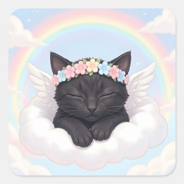 cute angel kitty stickers (Front)