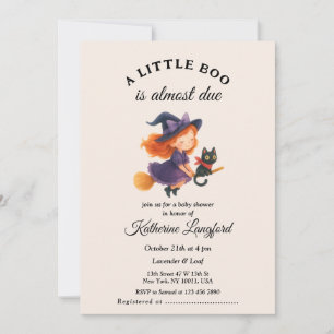 Cute Angel on the Way Halloween Baby Shower Invitation