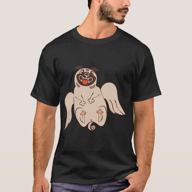 Cute Angel Pug T-Shirt (Front)