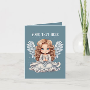 Cute Angel Religious add message  Card