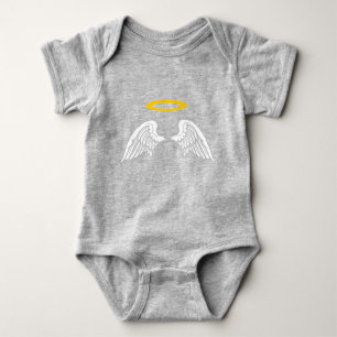 Cute Angel Wings and halo baby bodysuit