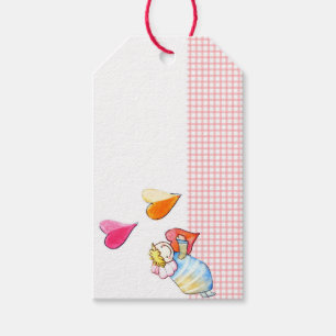 "Cute angel with hearts illustration Gift Tags