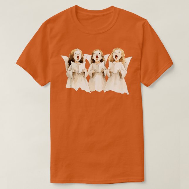 Cute Angels Singing T-Shirt (Design Front)