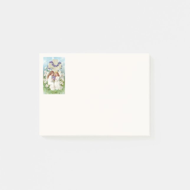 Cute Angels With Cross And Flowers  Post-it Notes (Front)
