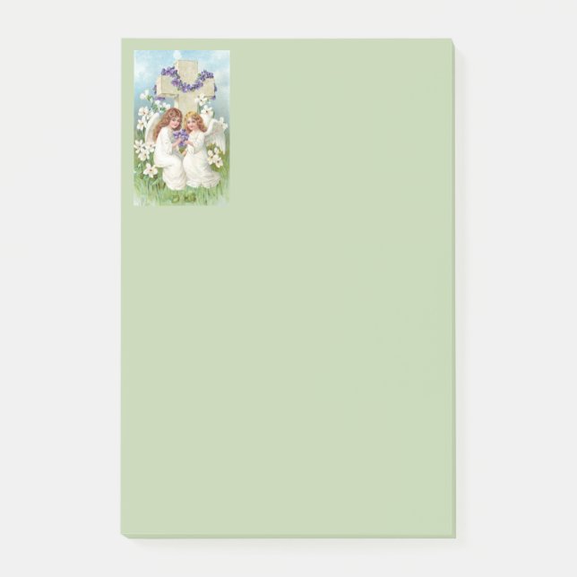 Cute Angels With Cross And Flowers  Post-it Notes (Front)