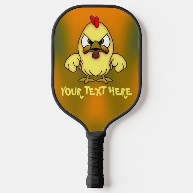 Cute Angry Baby Chick Personalised Pickleball Paddle (Back)