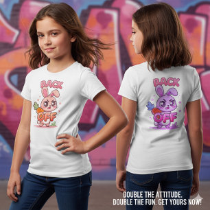 Cute Angry Bunny "Back Off" Graffiti Kids T-Shirt