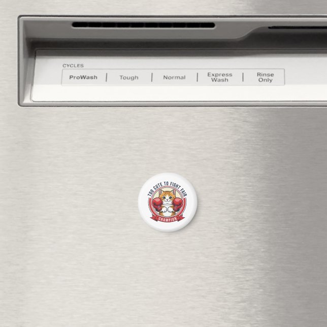 Cute Angry Cat Champion Magnet (In Situ (Dishwasher))