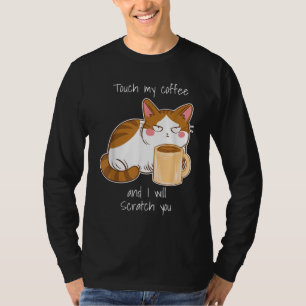Cute Angry Cat Coffee Monday Caffeine T-Shirt