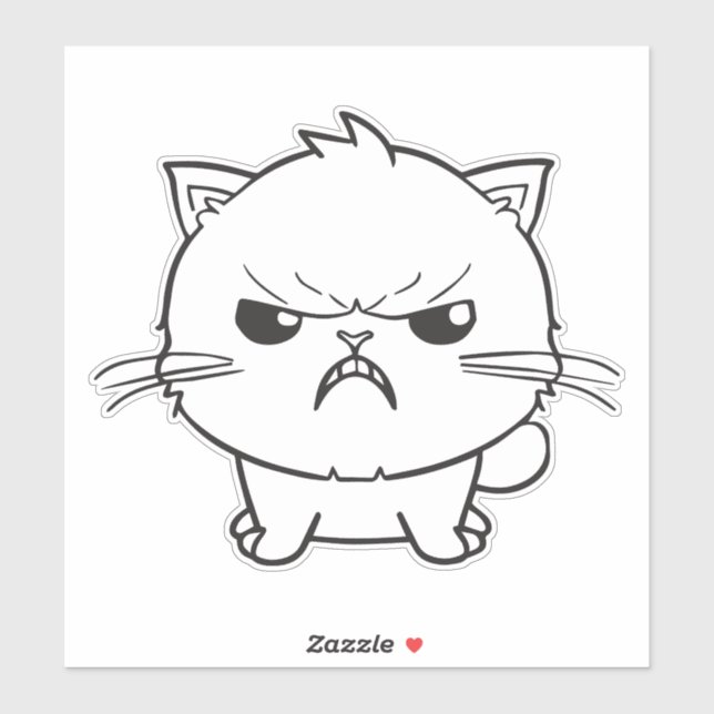 Cute angry cat hissing. (Sheet)