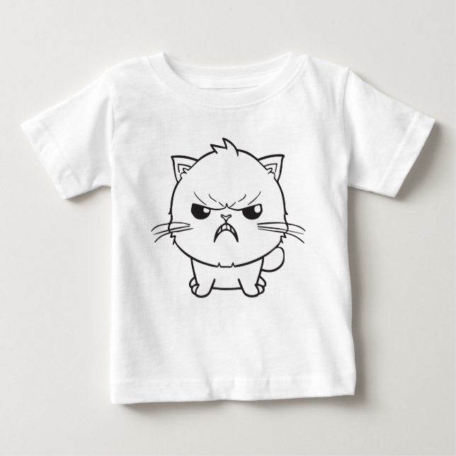 Cute angry cat hissing. baby T-Shirt (Front)