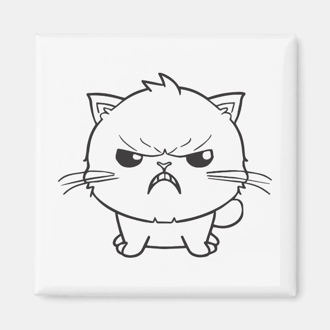 Cute angry cat hissing. magnet (Front)