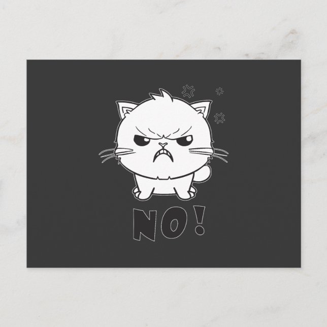 Cute angry cat hissing No. Postcard (Front)