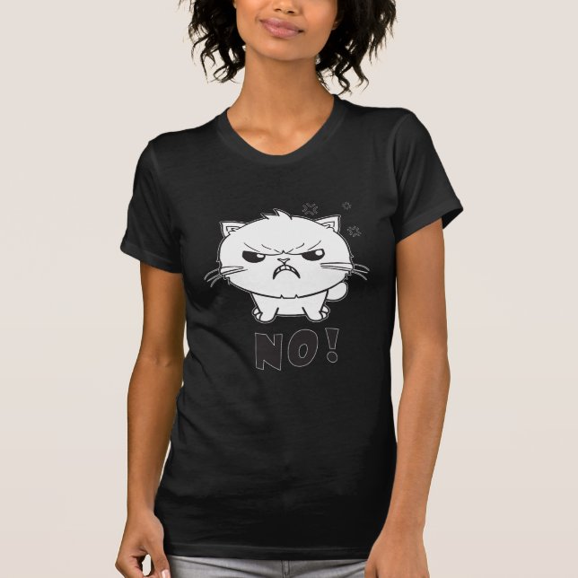 Cute angry cat hissing No. T-Shirt (Front)