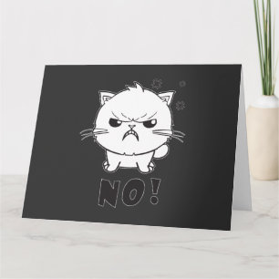 Cute angry cat hissing No. Thank You Card