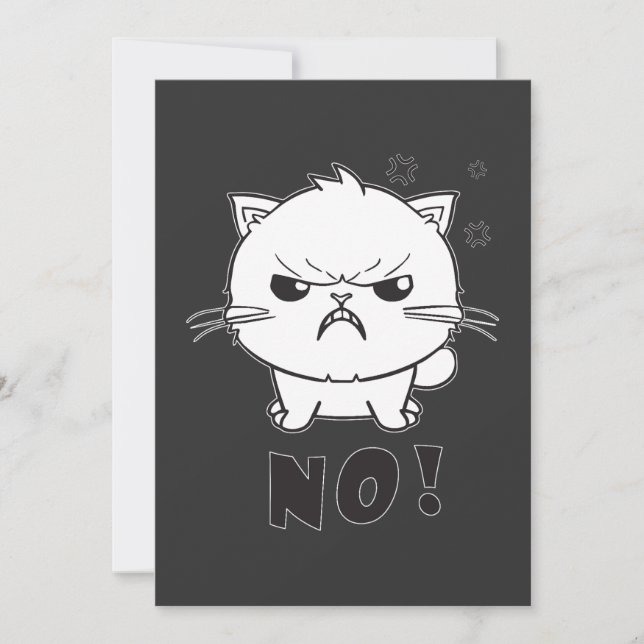 Cute angry cat hissing No. Thank You Card (Front)