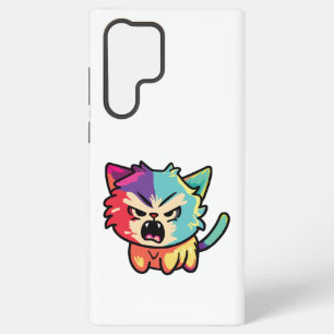 Cute angry cat hissing. samsung galaxy case