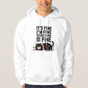 Cute Angry Cat Holiday Scarf Lights Snarky Saying  Hoodie