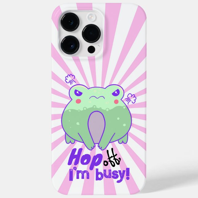 Cute angry frog kawaii pink starburst gift for her Case-Mate iPhone case (Back)