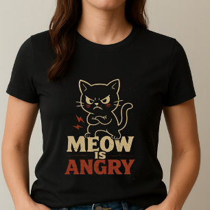 Cute Angry Funny Cat Gift for Cat Lover T-Shirt