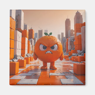 Cute Angry Orange Magnet