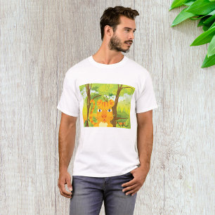 Cute Angry Tiger Cartoon in Jungle  T-Shirt