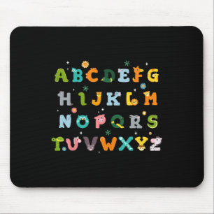 Cute Animal Abcs Alphabet Back To School Boys Girl Mouse Pad